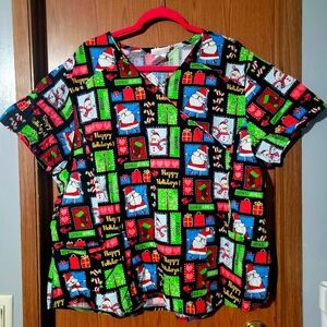 Christmas Scrub Top 3X